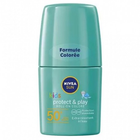 Nivea Sun Kids Roll-On Coloré Vert Protect & Play SPF50 50ml (lot de 2)