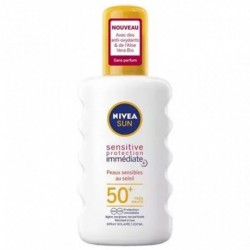 Nivea Sun Spray Sensitive Protection Immédiate SPF50 Peaux Sensibles au Soleil 200ml (lot de 2)