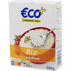 Riz long étuvé Eco+ Saché cuisson 4x125g