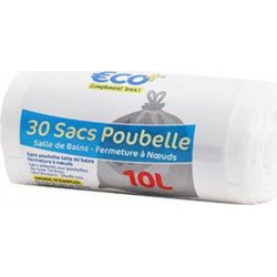 Sacs poubelle 10L Eco+ Salle de bain x30