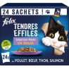 FELIX Pâtée pour chat adulte tendres effilés en gelée 24x85g 2.04Kg