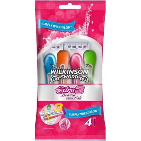 Wilkinson Sword Extra 3 Beauty Essentials Rasoirs Jetables pour Femme x4 (lot de 3 soit 12 rasoirs)