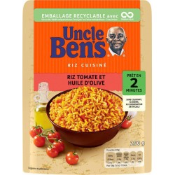 UNCLE BEN'S Riz micro-ondes Tomate et Huile d'Olive 2mn 250g (lot de 4)