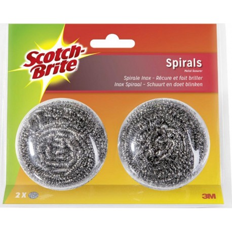 Scotch-Brite 3M Metallic Spiral Ball Spécial Inox x2 (lot de 3 soit 6 spirales)