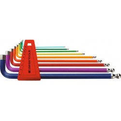 PB Swiss Tools Jeu de clés mâles coudées 6 pans, longues revêtement par poudre, Nombre de tournevis: 9 212.LH-10RB