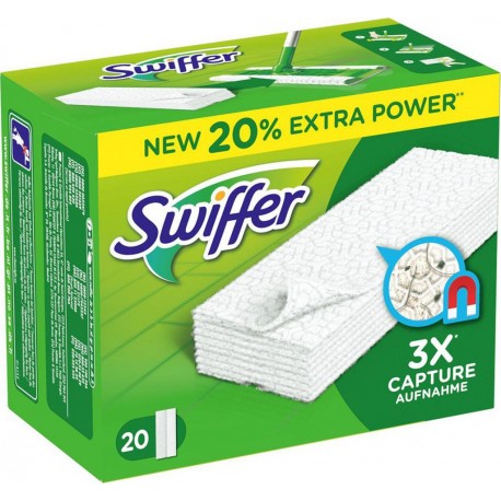 Swiffer Lingettes Sèches pour le Balai Sweeper par 4 (lot de 4 boîtes soit 80 lingettes)